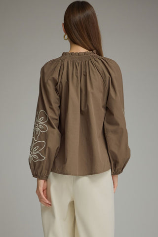 Desha Floral Trim Blouse