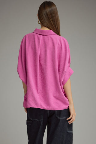 Oversized Micro-Suede Button Up