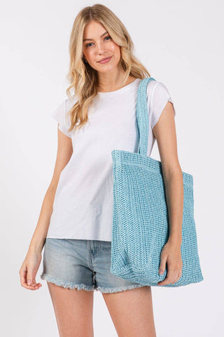 Crochet Straw Tote Bag