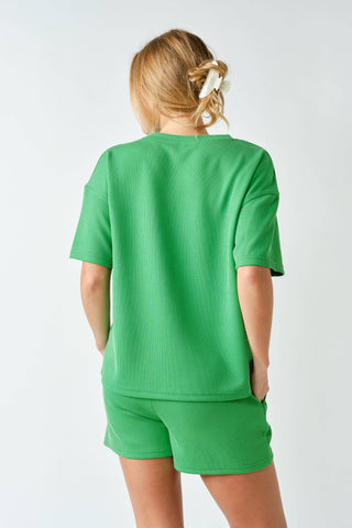 Luxe Sand Wash Rib Classic Tee Set