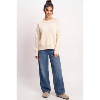 Ribbed Crew Neck Sweater