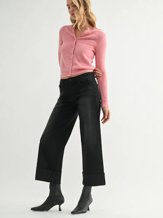 Scissor Cut Cuffed Wide Leg