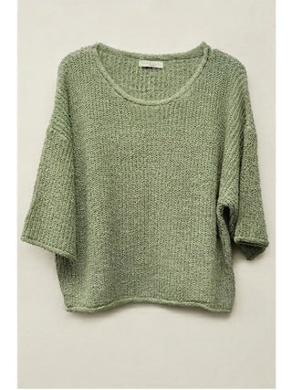 The Favorite 3/4 Sleeve Crew Neck Sweater