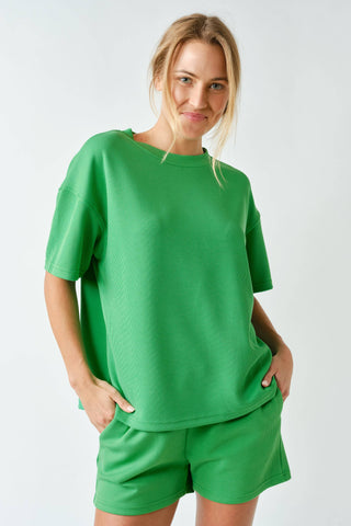 Luxe Sand Wash Rib Classic Tee Set