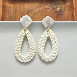 Malia Earrings - Light Rattan