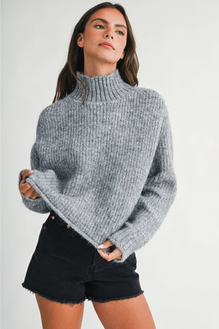 Brushed Mock Neck Sweater