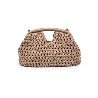 Abigail Straw Clutch Bag With Chain Strap