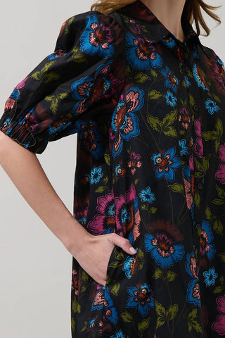 Levy Button Down Shift Dress Duna Floral