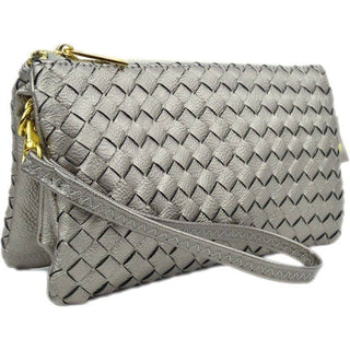 Kathy Woven Three Compartment Clutch/Crossbody Bag