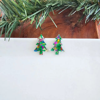 Christmas Tree Studs // Holiday Earrings