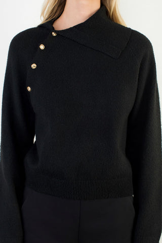 Split Neck Knit Sweater