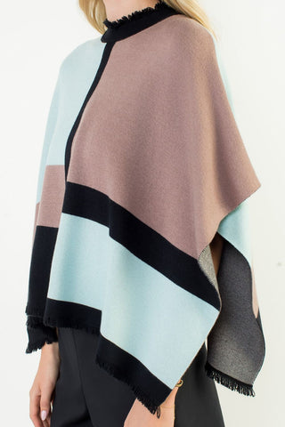 Colorblock Poncho